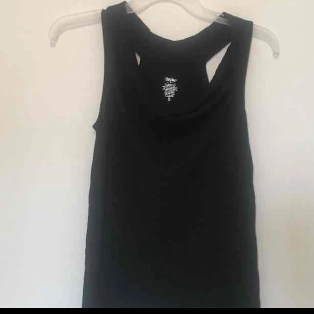 Black racer back tank top